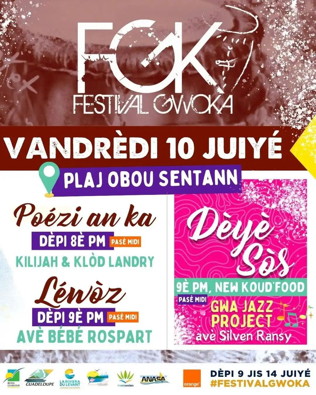 pgm du 10 juillet 2026 festival gwo ka