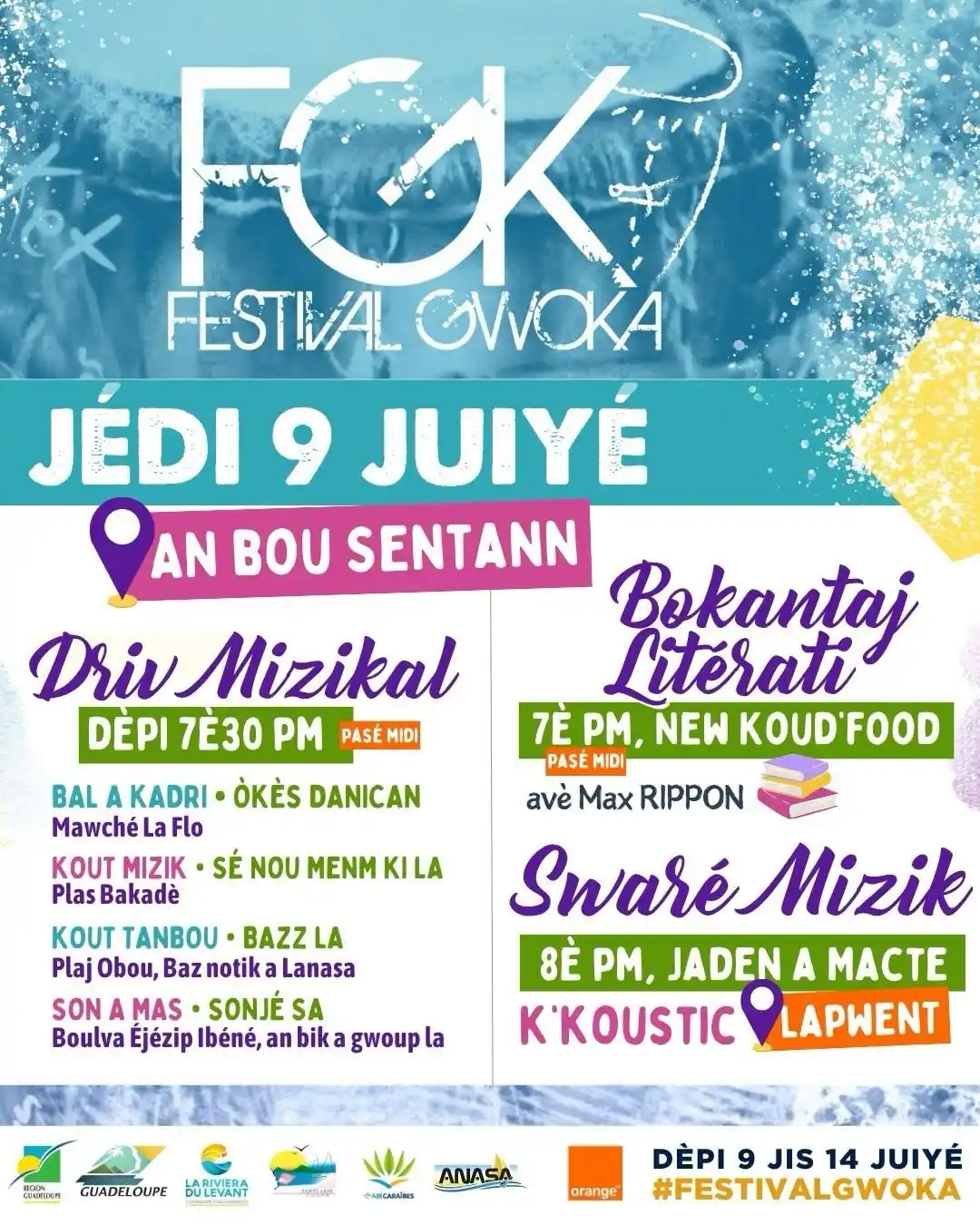 pgm du 9 juillet 2026 festival gwo ka
