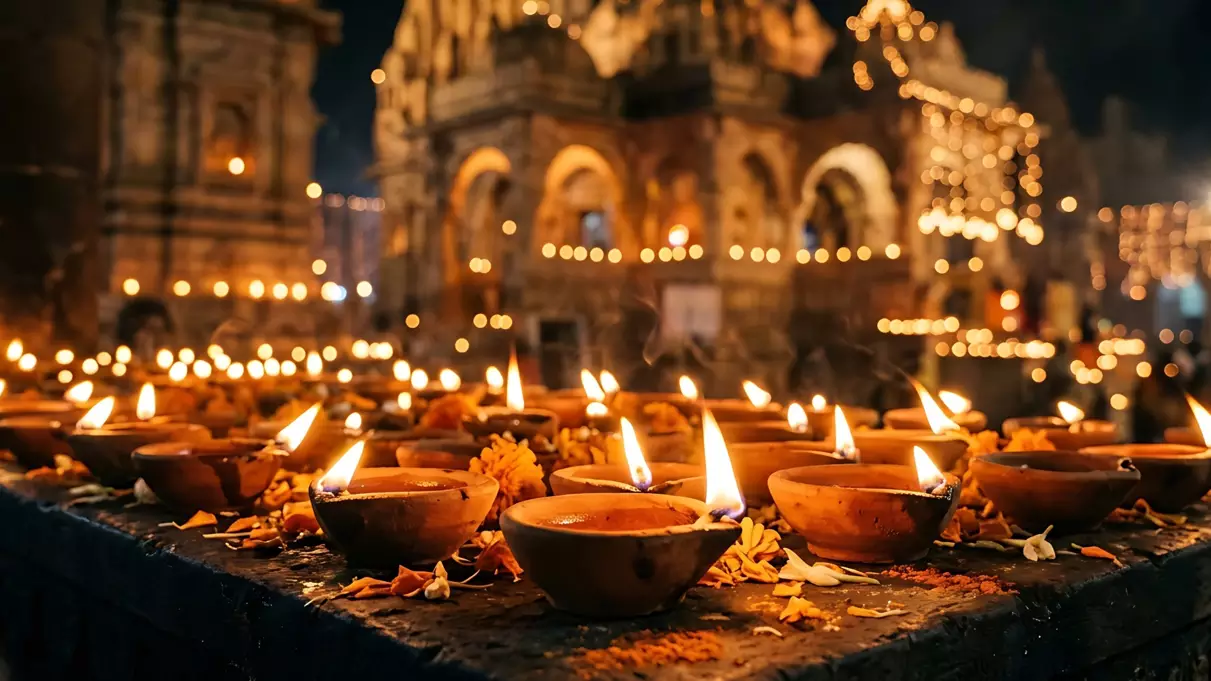 decoration temple diwali