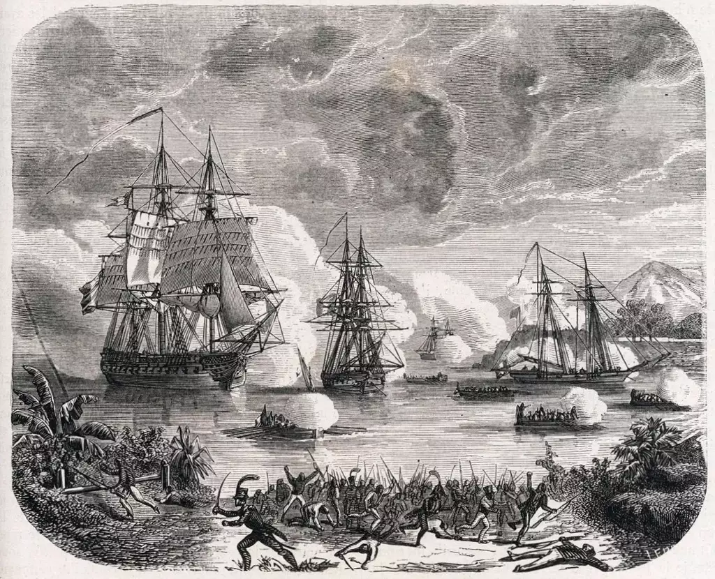 passe de la pointe à pitre, par louis le breton, milieu xixe siècle